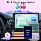10.4" Rotatable Single Din Car Stereo Touchscreen Radio Wireless CarPlay Android Auto, Bluetooth 5.2 WiFi6 HD 1280 * 800 IPS Display with Backup Camera