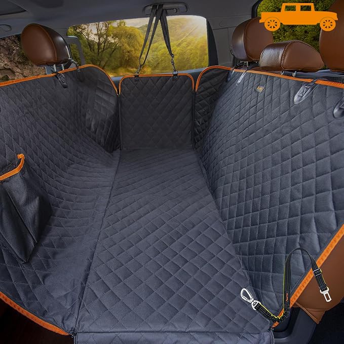 Dog Car Seat Covers 100% Waterproof, Dog Seat Cover with Side Flaps from Scratching, Pet Seat Cover for Back Seat of Car/SUV/Truck Machine Washable… (Truck)
