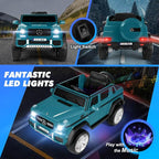 JOYLDIAS Kids Ride On Cars, Licensed Mercedes-Benz Maybach G650S, 12V7AH Battery Powered Toy Electric Car for Kids W/LED Underglow Lights,Remote Control,2 Motors,3 Speeds,Music,Bluetooth,Peacock Blue