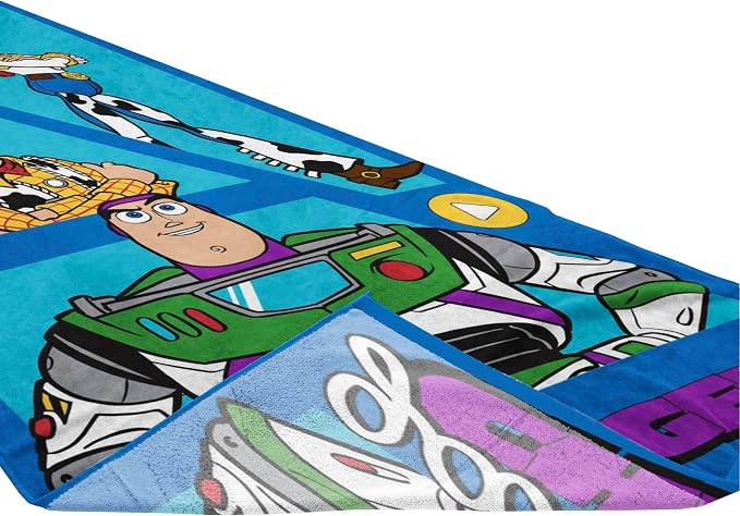 Kids Beach Towel - 100% Cotton Super Soft Absorbent Bath Towel, 28" x 58" Inch Lightweight for Travel, Official Licensed Product, Blue - Toy Story