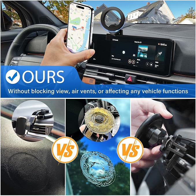 Car Phone Holder for Kia Sportage 2026 Accessories 12.3-in Screen | 2026 Kia Sportage Cell Phone Mount for Magsafe iPhone, 360° Hands-Free No Air Vent Blockage One-Hand Operation Stable Stand