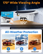 Wireless Backup Camera for Towable-RV: 1-Second Magnetic No Wiring Long Distance Signal for Thor/Forest River Series RVs - 7.3" Recording Monitor HD 1080P Auto Sleep Solar RV Backup Camera