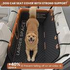 A-Pce 2025 Upgraded 600D Oxford Dog Car Seat Cover for Pets, Waterproof Scratch Resistant Nonslip Back Seat Protector, Heavy Duty Durable Pet Travel Hammock for Sedan SUV, Black