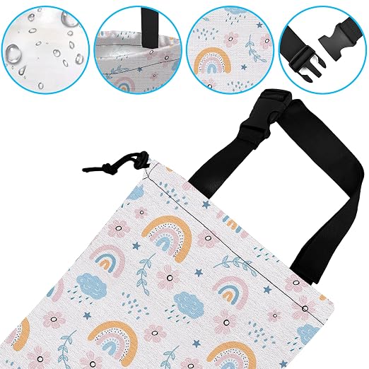 Car Trash Bag Hanging Cloud Rainbow Flower Car Trash Can Waterproof Garbage Bag Hanging for Car Back Seat