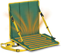 Heated Stadium Seat, Foldable, Lightweight with Carrying Strap, Foam Cushion for Comfort, Adjustable, Back Support, Multi-Functional Use As Stadium Seat or Seat Pad, Green/Yellow