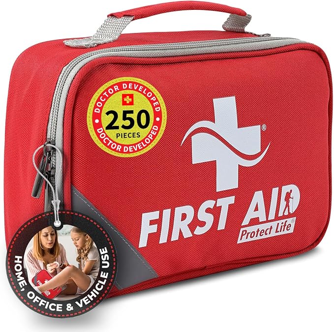 Survival First Aid Kit for Home/Business, Camping Survival Kits | Mini Travel First Aid Kit | Camping Equipment | Small Kits for Car | Outdoor Emergency Survivals Pack - 250pcs