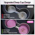 Car Cup Coaster Universal Non-Slip Cup Holders Bling Crystal Rhinestone Car Interior Accessories 2 Pack Pink