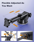 Suction Cup Car CarPlay Screen Mount, Suitable for in-Car Monitors and CarPlay Screens, Tool-Free Installation, Dashboard & Windshield Use, 360° Rotation for Easy Angle Adjustment
