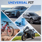 Car Tire Valve Stem Caps, 12pcs Air Caps Cover, Universal for Cars, SUVs, Bike, Trucks and Motorcycles-Pale Blue
