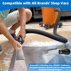 Universal Fits All Brands' Shop Vacs with 2-1/2" & 1-7/8" & 1-1/4" Adapter Clear Extraction Accessory for Auto Detailing, Shop Vac Extractor Attachment Kit for Wet-Dry Vacuum Cleaners