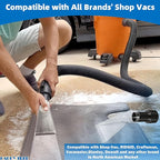 See-Through Extracting Accessory with 2-1/2" Reducer for Upholstery & Carpet Cleaning & Auto Detailing, Shop Vac Extractor Attachment for 10-20 Gallon Wet/Dry Vacuum Cleaners
