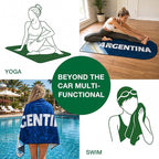Car Seat Cover Towel, Universal Fit Front Seat 57 x 30 Inch Non Slip Soft Waterproof Absorbent instantly Sweat Protector, for Gym Workout, Swimming, Beach, Soccer, Pet travel (Argentina Soccer Style)