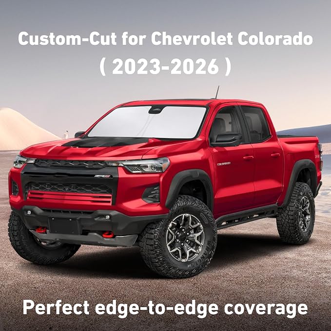 Windshield Sunshade Compatible for Chevrolet Colorado 2023-2024 2025 2026, Sun Visor for Front Windshield & Window Sun Shade Cover, UV Heat Blocker & Protector, Car Accessories