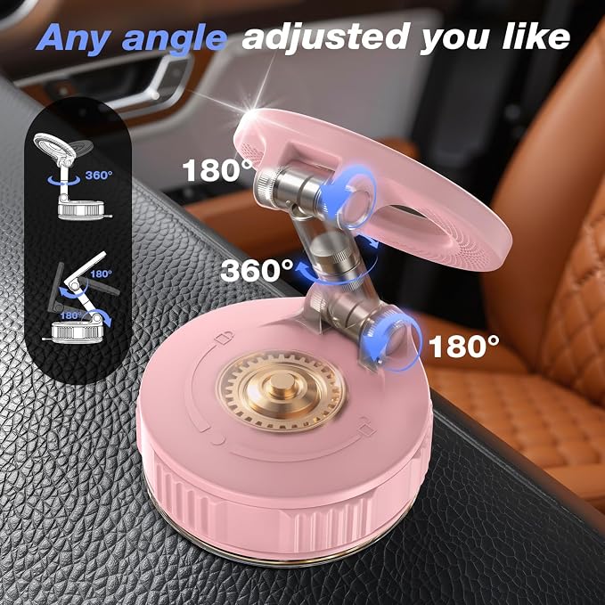 Phone Holders for Your Car for Magsafe Car Mount (130LB Ultra Suction Cup & 360° Adjustable) Vacuum Cell Phone Car Mount, Magnetic Car Phone Holder for Dashboard/Windshield for iPhone & Android
