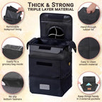 Car Trash Can [Touring Edition] - Removable Liner - 100% Leakproof, Odor Control Lid, Hanging Garbage Bin for SUV, Truck, Car (2 Gal, Black)