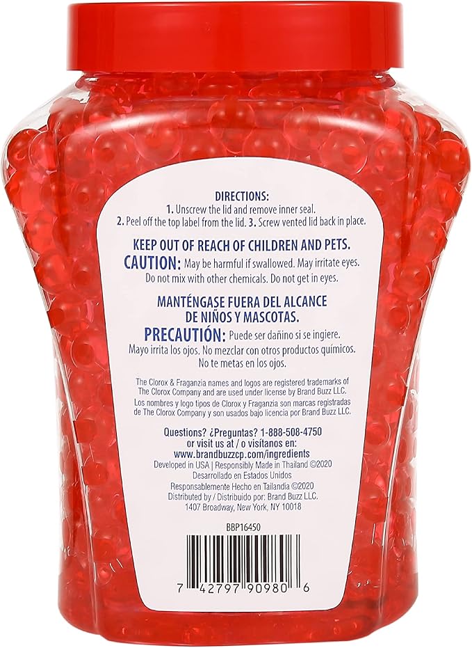 Fraganzia Crystal Beads Air Freshener, Long Lasting Room Deodorizer and Odor Eliminator Gel Beads to Freshen Home, Car, or Office, Cherry Burst Scent, 12 Fl Oz