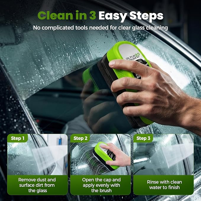 Glass Oil Film Remover, 2026 New Automotive Oil Film Cleaning Brush, Multifunctional Windshield Cleaner, Reusable Glass Oil Film Remover for Car Windows (1 Pack)
