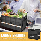K KNODEL Car Trunk Organizer, Car Organizer With Lid, Heavy Duty Collapsible Trunk Storage for SUV, Truck, Cargo Trunk Organizer with Lid (Medium, Black)