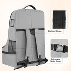 Padded Gate Check Car Seat Travel Bag | Foldable Carseat Cover for Airplane Travel, Car Seat Carrier for Airport, Baby Carseat Backpack for Air Travel(Grey)