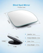 Side Rear View Fan-Shaped Automobile Rear Blind Spot Mirror [Pack of 2 sets], 360 Degree Rotating Design, Wide Angle Convex Rearview Mirror for Car Truck