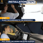 Truck Windshield Sun Shade with Storage Pouch | Reflective 240T Material Sun Shield for UV & Heat Protection | Foldable Windshield Cover | Must-Have Truck Accessories | X-Large (69"x35")