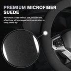 Car Steering Wheel Cover Winter, Microfiber Suede Steering Wheel Covers with Anti-Slip Lining, Breathable Elastic Car Steering Wheel Protector Soft, Universal Standard Size 14-15 inch