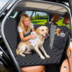 Dog Car Seat Cover for Pets Back Seat Extender for Dogs, Hard Bottom Car Seat Cover Support 420lbs Waterproof Back Seat Pet Cover for Dogs, Scratch Proof Dog Hammock for Car SUV and Truck,Universal