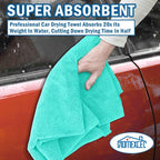 Professional Large Microfiber Car Drying Towels 2 Pack, Lint Free, Scratch Free, Highly Absorbent Drying Towel for Cars, SUVs, RVs, Trucks, and Boats,31" x 24",Green