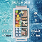 12 Volt Refrigerator, 47QT Electric Cooler, 12V Fridge APP Control, 12V Cooler -4℉~68℉, Portable Freezer 12/24V DC 100-240V AC for Camping, Travel, Truck, Home