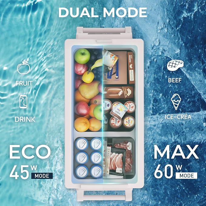 12 Volt Refrigerator, 47QT Electric Cooler, 12V Fridge APP Control, 12V Cooler -4℉~68℉, Portable Freezer 12/24V DC 100-240V AC for Camping, Travel, Truck, Home
