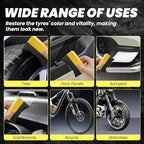 Tire Shine Gel & Wheel Cleaning Wax with Applicator Sponge, Long-Lasting Tire Dressing for Deep Black Wet Gloss Finish, UV Protection for Cars, Trucks, Motorcycles & RVs, 7oz/200g