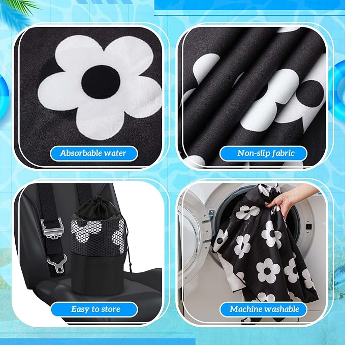 Car Seat Towel Covers with Storage Bag, 63 x 32 Inch Universal Non Slip Waterproof Sweat Protector for Car Truck, Gym Swimming Running, Machine Washable(2 Pack,Florid Declamation)