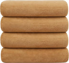 Microfiber Bath Towels, Bath Towel 4 Pack 30" x 60", Oversized, Soft, Super Absorbent and Fast Drying, Bathroom Towel Set for Sport, Fitness, Yoga, Beige