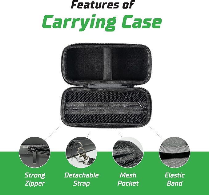 and Carrying Case Bundle Deal - Tire Inflator Portable Air Compressor with Hard Case - Air Pump for Car Tires, Motorcycle, Bicycle - Cordless Tire Pump with Tire Pressure Gauge
