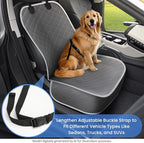 Dog Car Seat Covers, Waterproof Front Seat Cover for Dogs, Scratch-Proof, Nonslip Pet Passenger Seat Cover Protector, Universal Fit for Cars Trucks SUVs, Standard Size, Grey