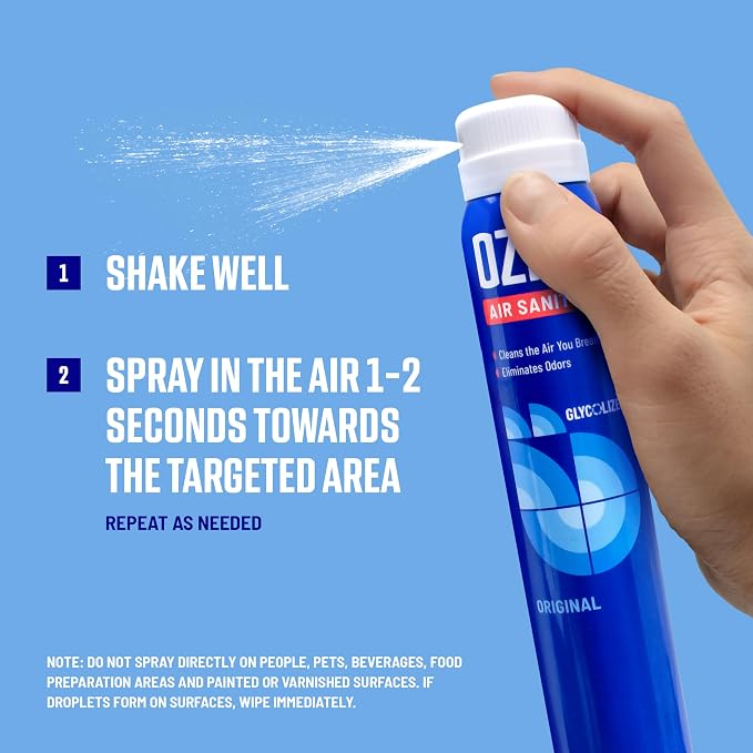 3.5 Oz. Air Sanitizer & Odor Eliminator for Homes, Cars, Offices and More, New Car Scent, 4 Pack (OZM-22-4)