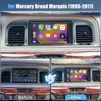 6.83in Car Stereo for Mercury Grand Marquis (1995-2011) Base Trim Angle w/Wifi/GPS Navigation/Bluetooth w/Carplay Android Auto TouchScreen Car Radio Receiver w/Backup Camera, Android 14, 4+64G