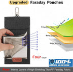 Faraday Bag for Car Keys, 4-Layer Key Fob Signal Blocker Pouch(Black) | 2026 upgraded RFID guard shielding case for keyless entry anti-theft. Durable Oxford fabric with secure hook for all fobs