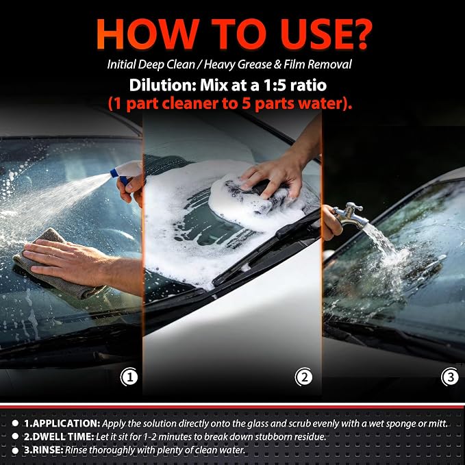 Windshield Washer Fluid Concentrate-High Performance Car Glass Cleaner for Ice, 3-in-1 powerfully removes Grease, Bug Residue-Grime from windshields，Mild Year-Round Formula.