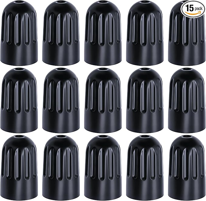 15PCS TPMS Tire Valve Long Stem Caps, Black Plastic Wheel Tire Valve Stem for TR20008 TPMS, Universal Long Stem Caps for Cars, SUV, Trucks, Bikes, Motorcycles, Bicycles