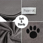 2 Pack Microfiber Dog Towels for Drying Dogs, Super Absorbent and Soft Pet Towels for Dogs or Cats, 40' X23.6'', Pet-Friendly, Perfect for Pets of Different Sizes and Fur Types, Grey