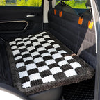 Dog Bed for Car, Backseat Pet Bed Mat, Dog Seat Cover for Car Back Seat, Non-Slip Travel Pet Mat, Fit for Backseat Extenders and Seat Covers (Black&White, 24.8x54inch)