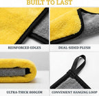 Microfiber Towels for Cars, 800GSM Car Drying Towel, Large Microfiber Cleaning Towels for Car Washing, Waxing, Buffing, Polishing, Scratch-Free Auto Detailing Towels, 6 Pack, 12 x 24 Inch