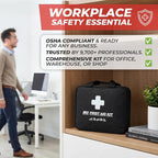 300 Piece Premium First Aid Kit w/Durable Bag for Home, Business | Office, Workplace, Car, Garage, Kitchen, Family, Classroom, Jobsite, Warehouse, School, Vehicle And Emergency Preparedness