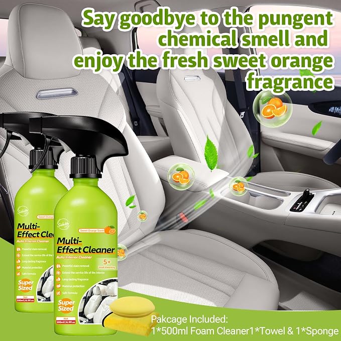 Car Interior Polish Ceiling Foam Headliner Roof Fabric Cleaner Spray Kit