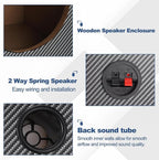 8 Inch Ported Wooden Speaker Enclosure, Black White Single Vented Subwoofer Box Car Audio Truck Speaker Box for DIY Home Vehicle Audio Custom Sound Supplies