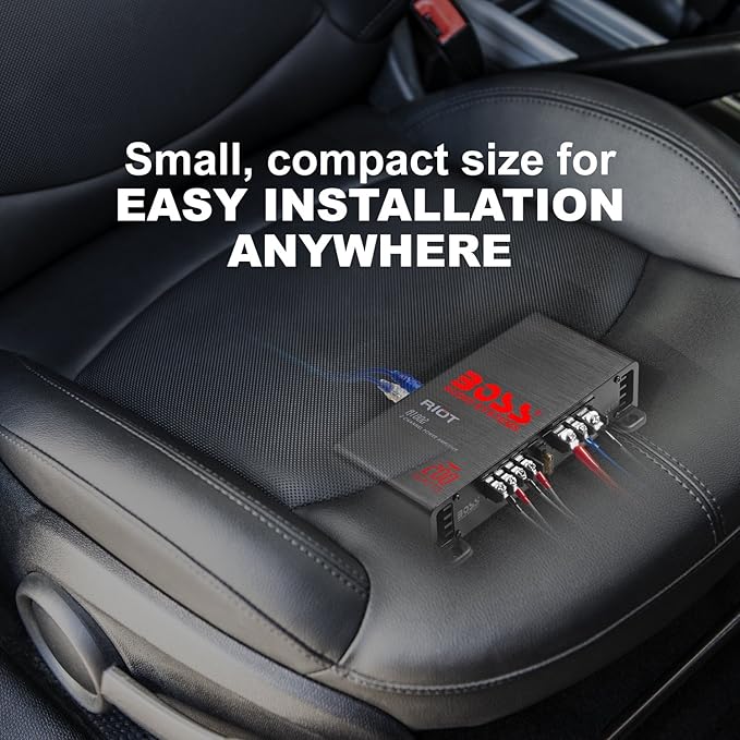 R1002 2 Channel Car Amplifier - 200 High Output, 2-8 Ohm Stable, Low/High Level Inputs, Full Range, Bridgeable, Bass for Subwoofer