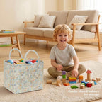 Floral Fabric Storage Basket Car Interior Storage Basket Underwear Sundries Laundry Baskets Supplies Home Organizer Bag (style 1)