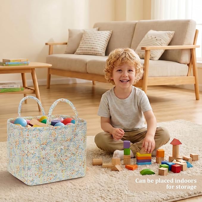Floral Fabric Storage Basket Car Interior Storage Basket Underwear Sundries Laundry Baskets Supplies Home Organizer Bag (style 1)