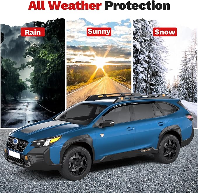 Window Visors Rain Guards for 2020-2025 Subaru Outback Premium Limited Touring Accessories, Outside-Mount Tape-On Side Window Wind Deflectors Vent Visors Shades Rainproof Black 4PCS